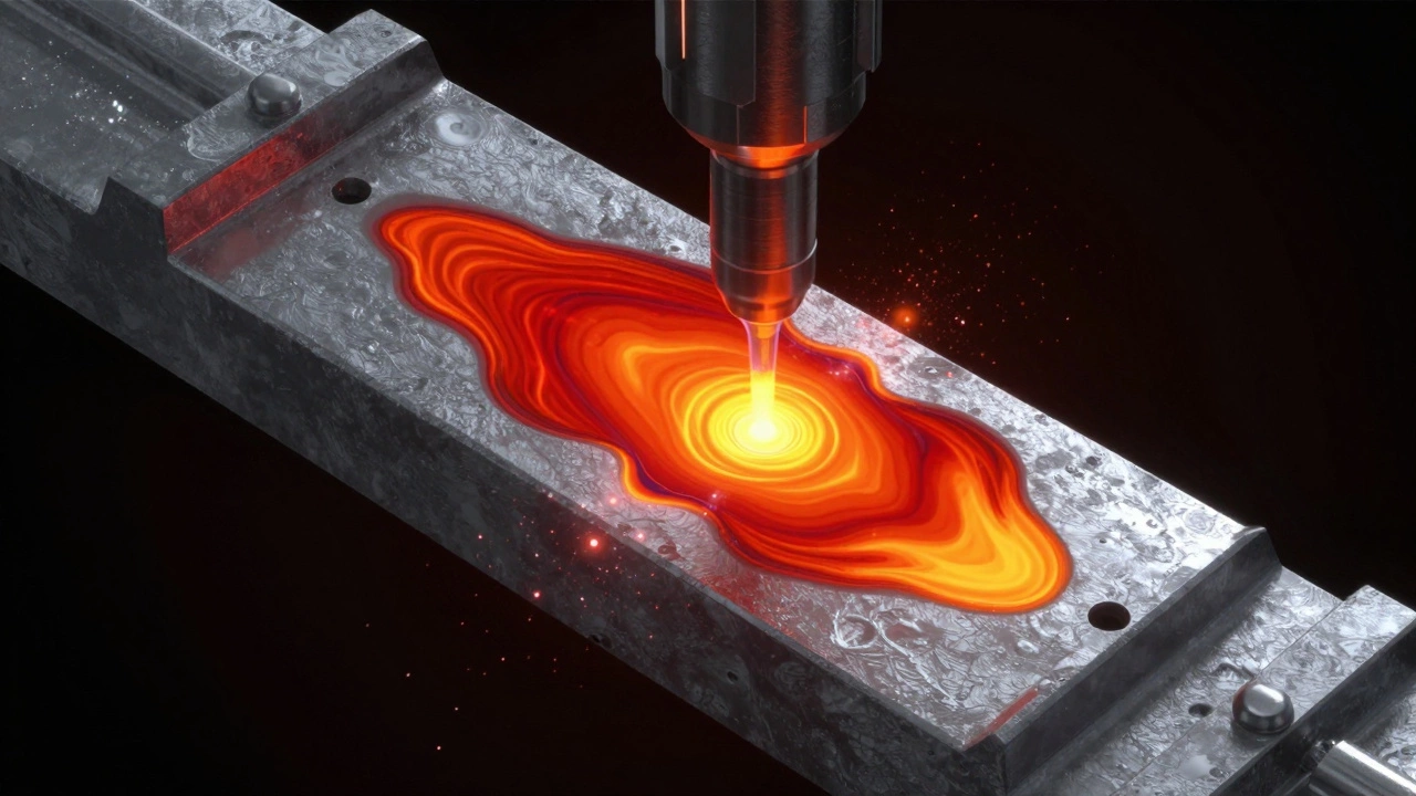 Цифровая симуляция напряжений в металлической детали с цветовой индикацией нагрузок.