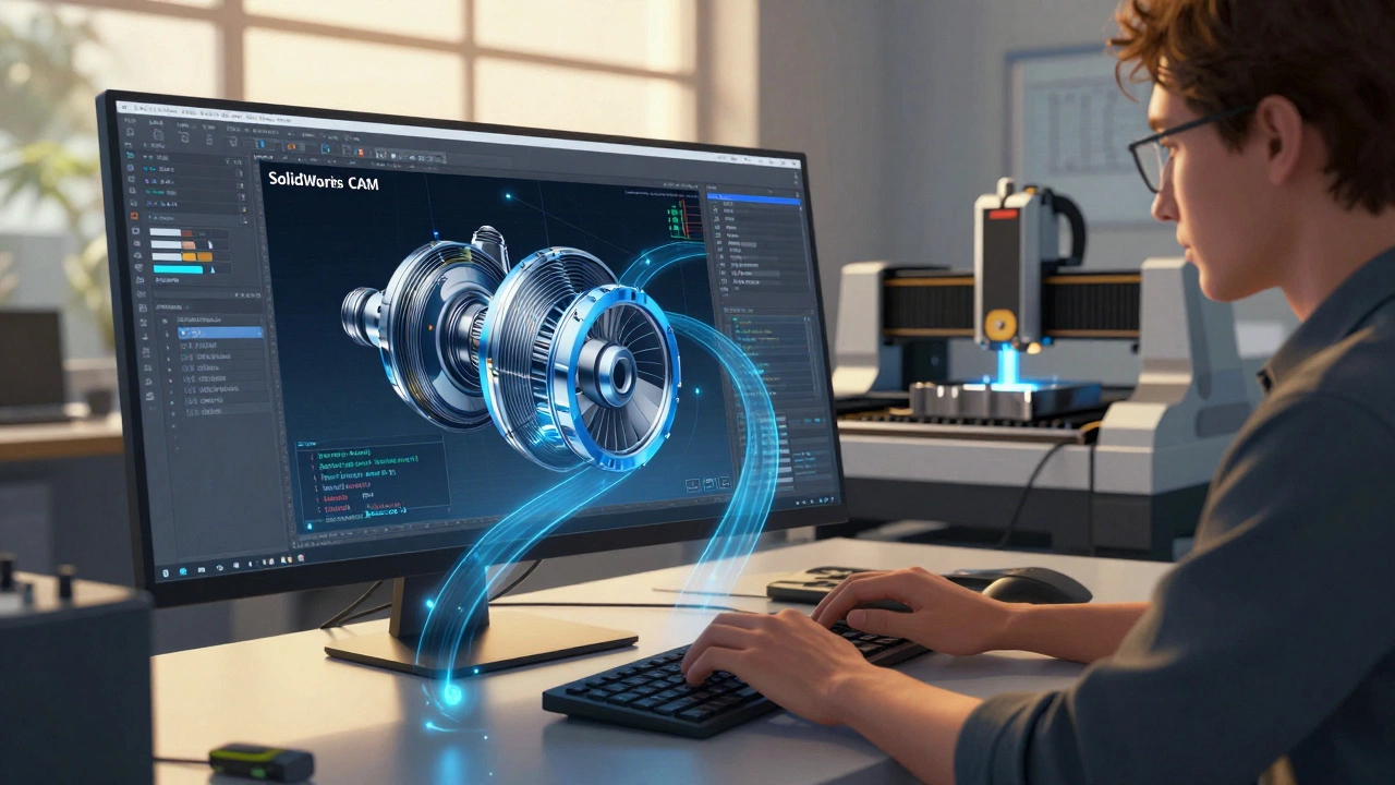 Инженер-программист настраивает 3D-модели и код для ЧПУ станков.
