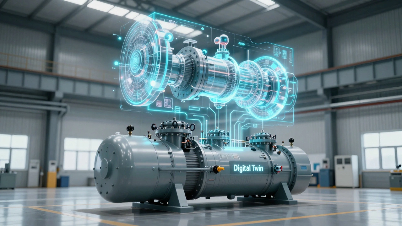 Физический промышленный компрессор и его голографический цифровой двойник