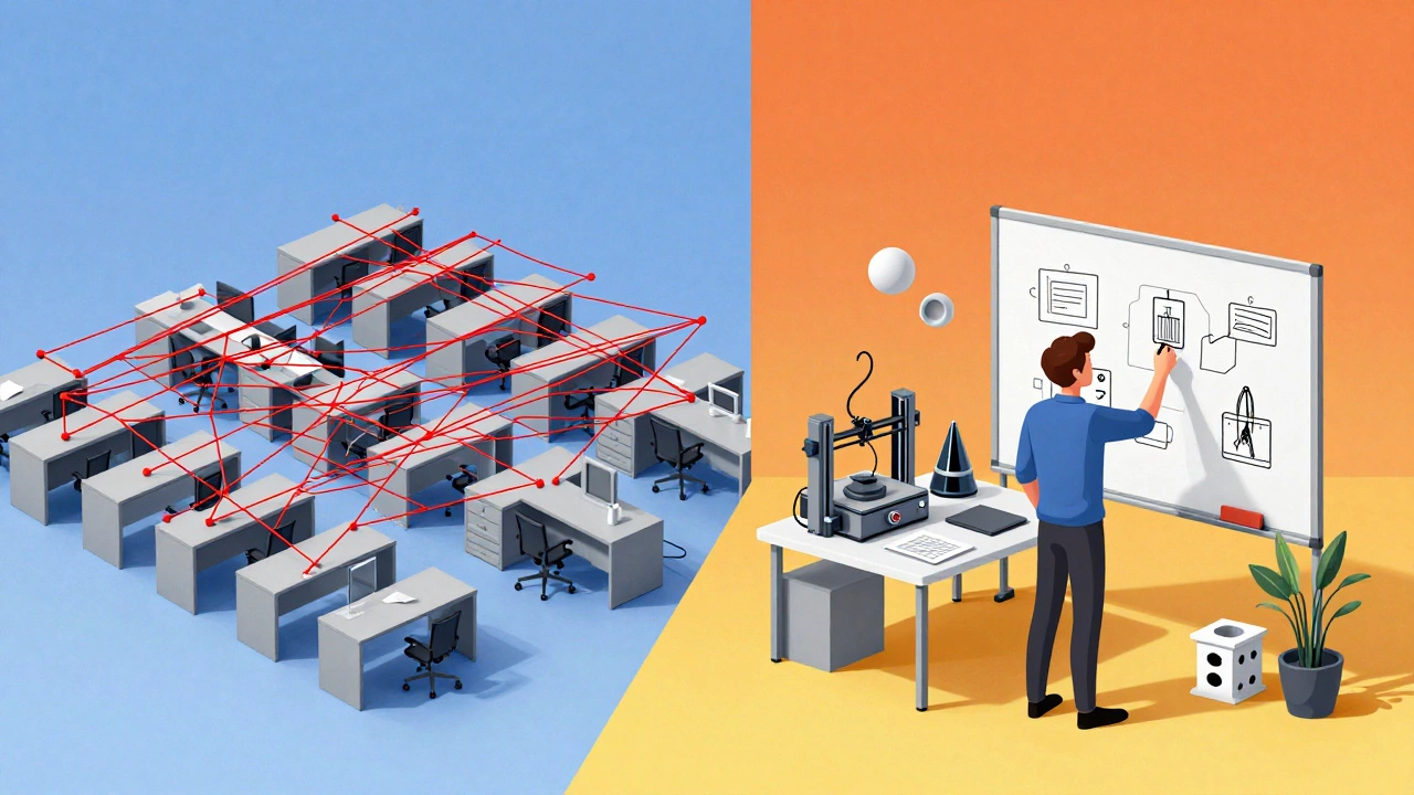 Сравнение бюрократии корпорации и гибкости малого инновационного бизнеса